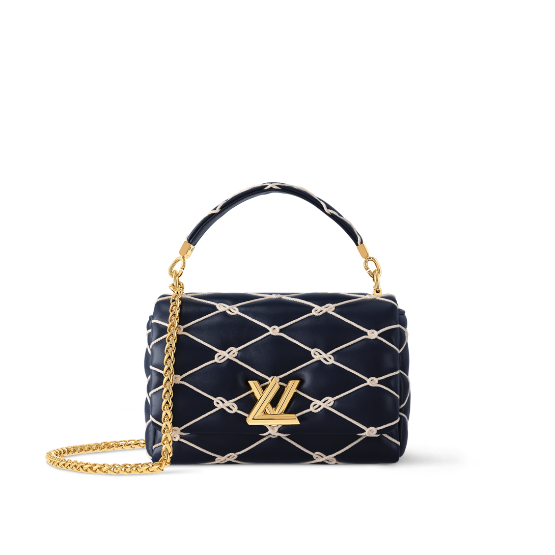 ルイヴィトン  M23689 GO-14 GM LVツイストロックラムレザーチェーンショルダーバッグ レディース GM LOUIS VUITTON - ルイヴィトン M23689 GO-14 GM LVツイストロック
